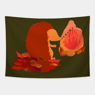 hedgehog and sunset Tapestry