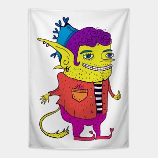 Yellow crazy human Tapestry