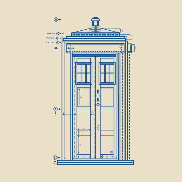 Tardis Blue Print by Innsmouth