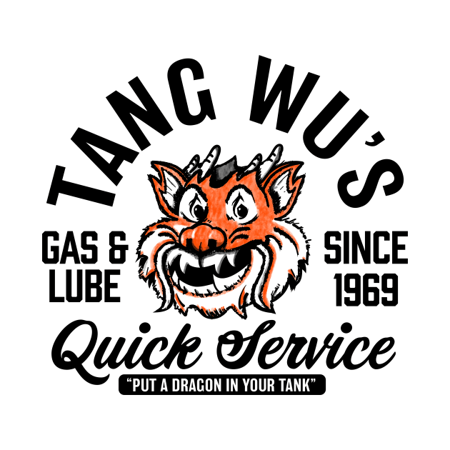 Tang Wu's Gas and Lube - Biker Style (Multicolor) by jepegdesign