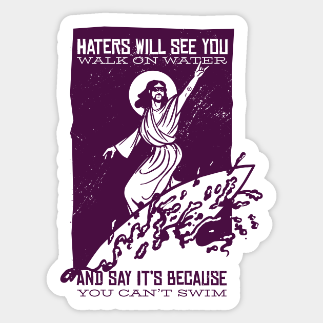 Surfing jesus - Stickermost Popular - Sticker