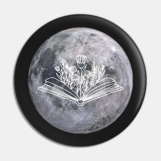 Moon of Books Pin