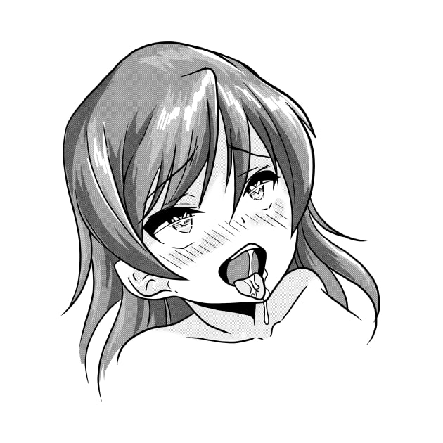 Ahegao Pleasure Face Ecchi Hentai Otaku Girl Waifu by Juandamurai