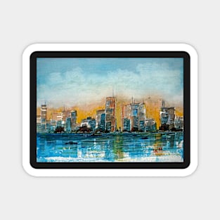 City Scape Waterfront - Watercolour Magnet