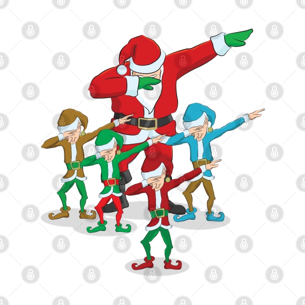 Santa Claus Christmas Dab Tee - Dabbing Santa & Elves Dabs by Vector Deluxe