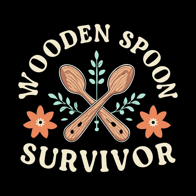 Wooden Spoon Survivor, minimal design by A Floral Letter Capital letter A | Monogram, Sticker