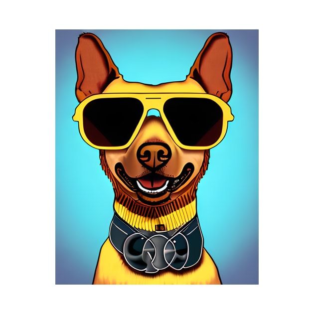 Smiling Dog with Sunglasses by Prairie Ridge Designs