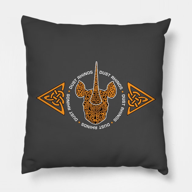 DR Knotwork Orange Pillow by Dust Rhinos Swag Store