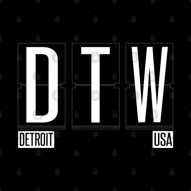 DTW - Detroit Michigan Airport Code Souvenir or Gift Shirt by HopeandHobby