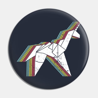 Origami Unicorn (Aged look) Pin