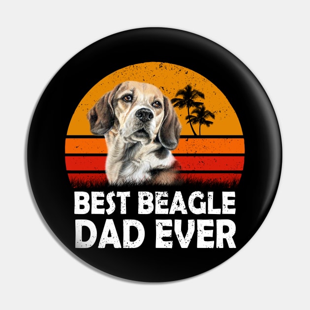 Dog Vintage Best Beagle Dad Ever Gifts Lover T-Shirt Pin by heehee shop