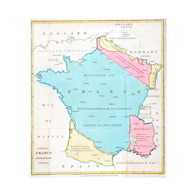 Vintage Map of France (1793) by Bravuramedia