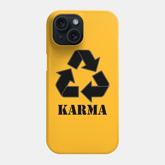 Karma Recycle Black Phone Case by CharlieCreator