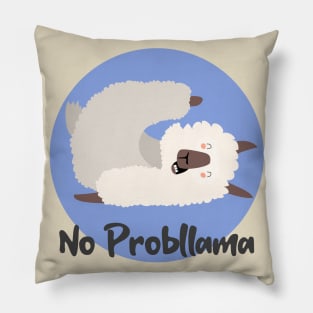 Llama / Yoga Llama / No Probllama / Funny Llama Doing Yoga / Cute Llama / Cute Yoga Design Pillow