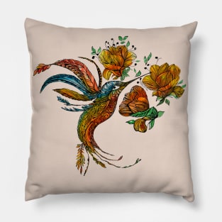 Colibri (hummingbird) flower theme Pillow