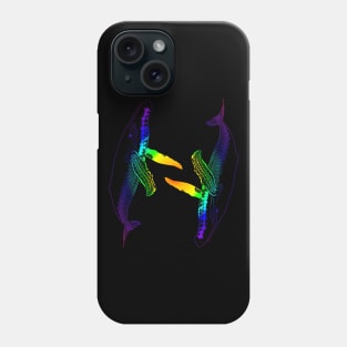 CIRCLING WHALES RAINBOW Phone Case