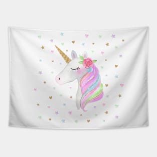 White Unicorn Tapestry