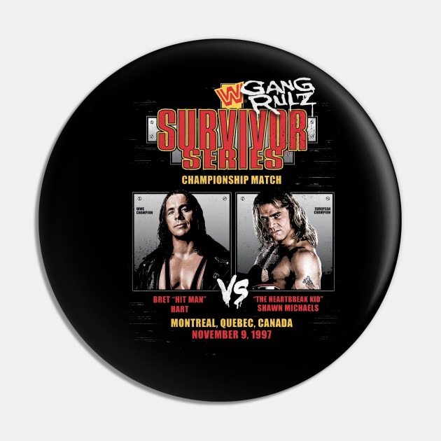 Shawn Michaels Vs Bret Hart 1997 Survivor Series Pin by Holman