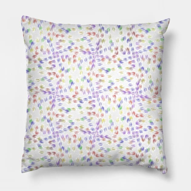 Colorful Streaks Cross Seamless Pattern Pillow by Kanika Behari Studio