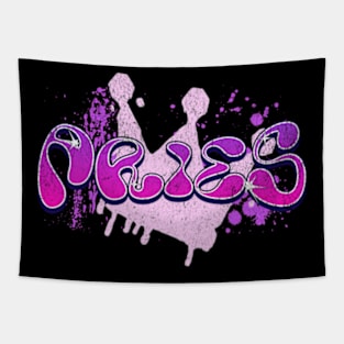 Aries Queen Graffiti Crown Zodiac Sign Astrology Birthday Horoscope Tapestry