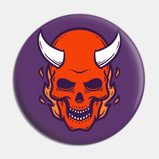 Angry Devil Skull Pin