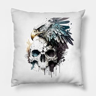 Skull Wild Life Painting Dark Character Spirit Pillow