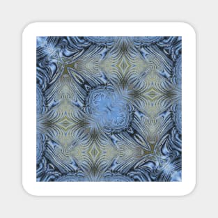 SQUARE DESİGN OF SHADES OF SKY BLUE 3. A textured floral fantasy pattern and design Magnet