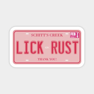 Lick Rust License Plate Magnet