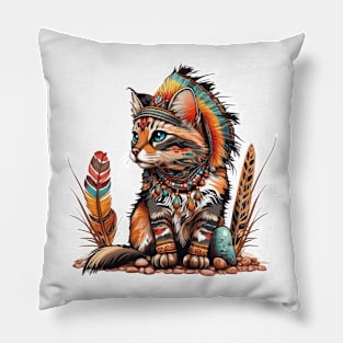 Native American Baby Cat Pillow