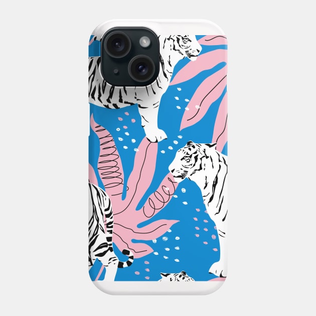 White Tiger Neck Gator White Tiger Phone Case by DANPUBLIC