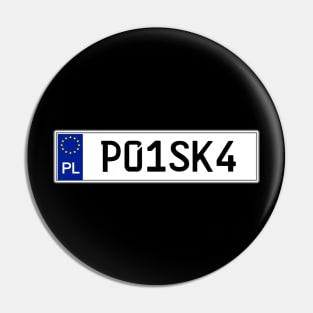 Poland car license plate Pin