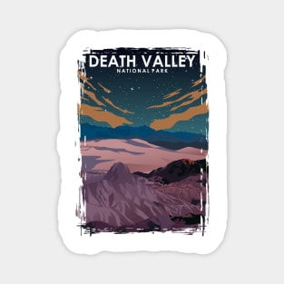 Death Valley National Park Vintage Minimal Retro Travel Poster at Night Magnet