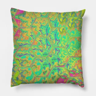 Neon Honeycomb Tie Dye Pillow