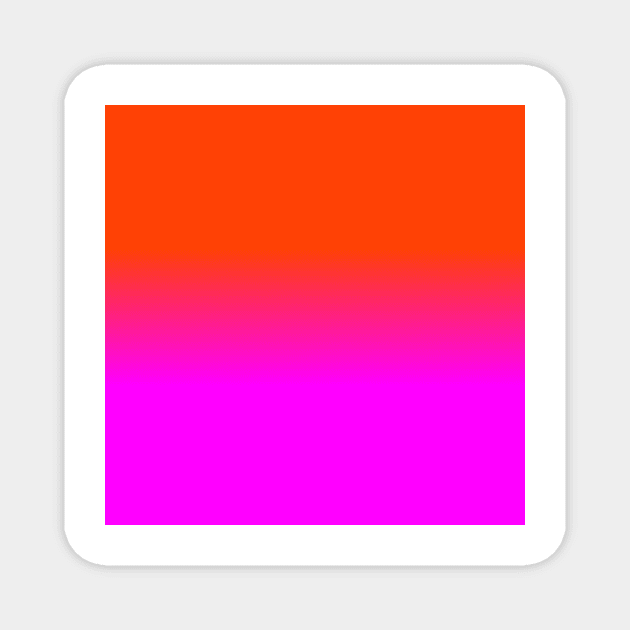 Neon Orange and Hot Pink Ombre Shade Color Fade Magnet by podartist