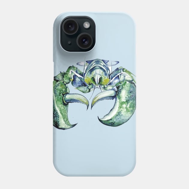 Green Machine Lobsterl Phone Case by BjorksBrushworks