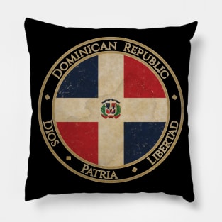 Vintage Dominican Republic USA North America United States Flag Pillow