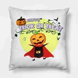 Cute cartoon Happy Halloween.Trick or Treat. Pillow