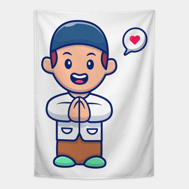 Moslem boy greeting Tapestry by Catalyst Labs