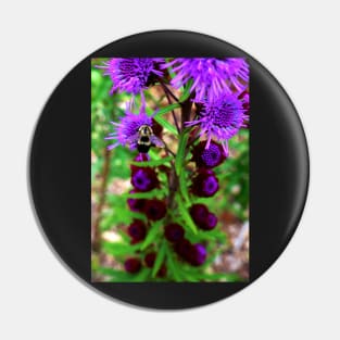 Bumble Bee and Purple Flower Pin