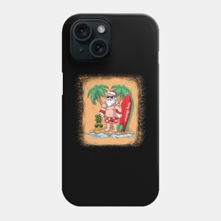 Surfing Santa Beach Holiday Plams Christmas in July Phone Case