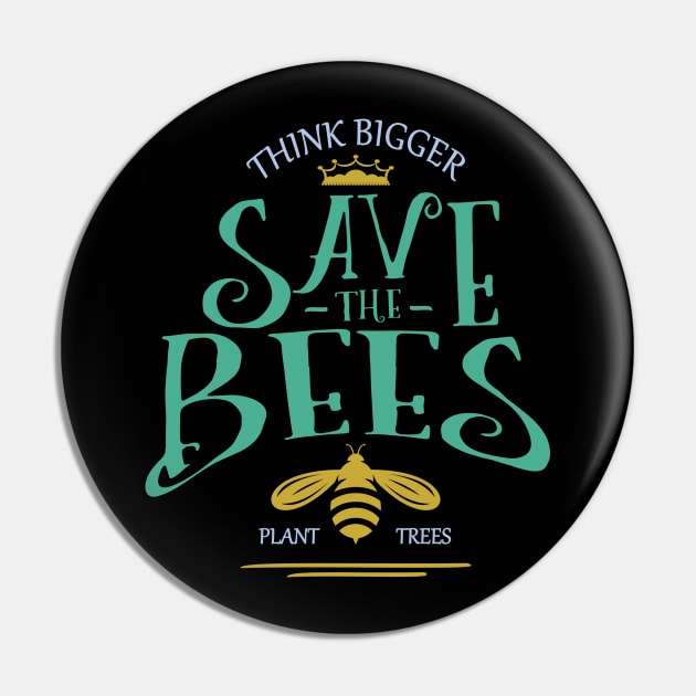 Save the Bees Plant trees, World Bee Day Pin by FlyingWhale369