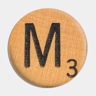 Scrabble Tile 'M' Pin