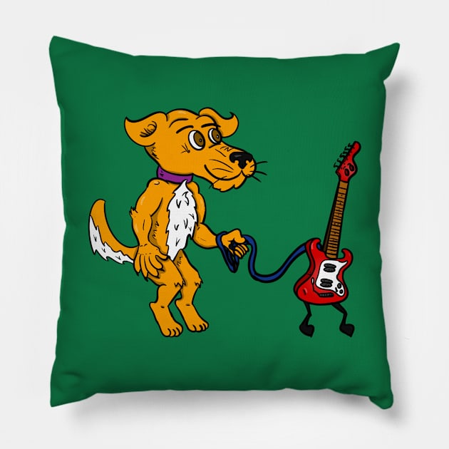 Dog Walking Pillow by GeekVisionProductions