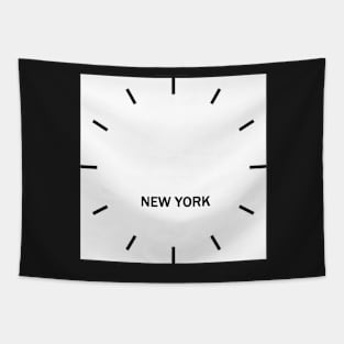 New York Time Zone Wall Clock Tapestry