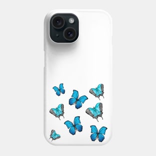 Blue Butterflies Texture Phone Case