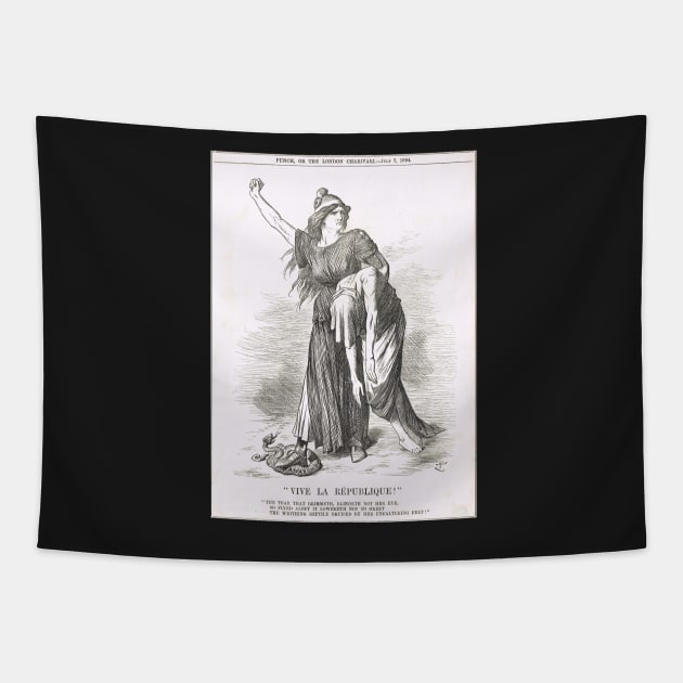 Vive La Republique Punch cartoon 1894 Tapestry by artfromthepast