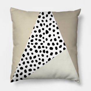 Geometric Polka Dot, Black and Neutral Pillow