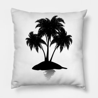 Small tropical island silhouette Pillow