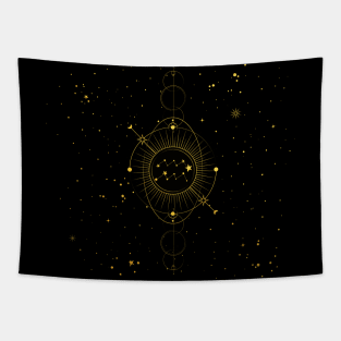 Cosmic Aquarius Gold Texture Tapestry