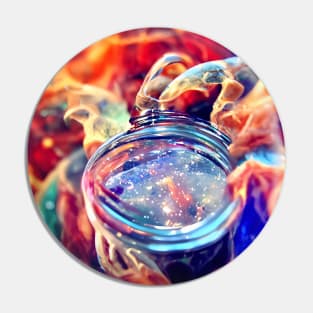 Nebula in a Mason Jar Pin